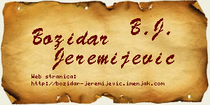 Božidar Jeremijević vizit kartica